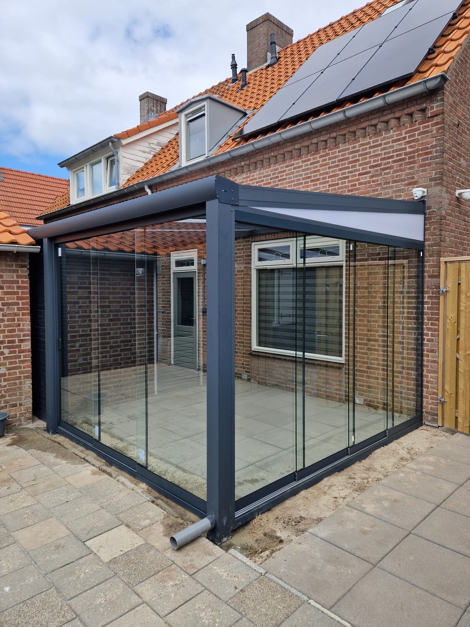 Glas-Anbau mit Sicherheitsglas, Anthrazit