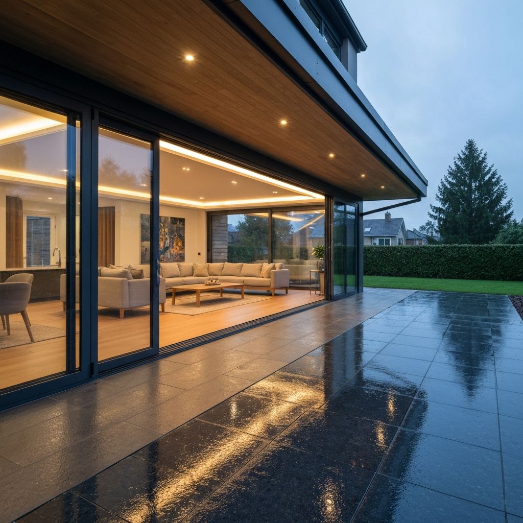 Moderne Veranda mit Glaswänden